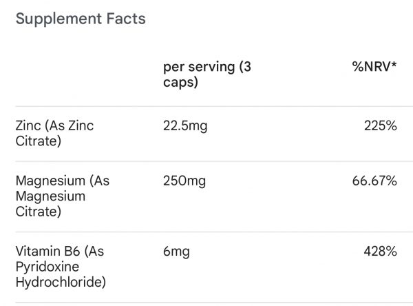 ⁦ZMA ZN + MG + B6 100 Caps⁩ - الصورة ⁦2⁩